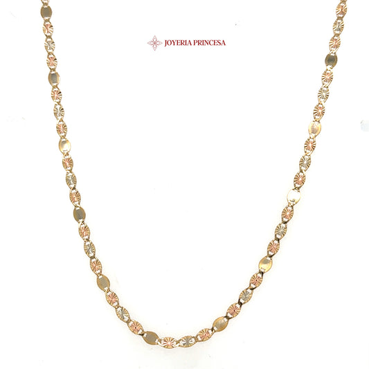 10K 20in 3.1mm Elegant Two-Tone Star Valentino Necklace