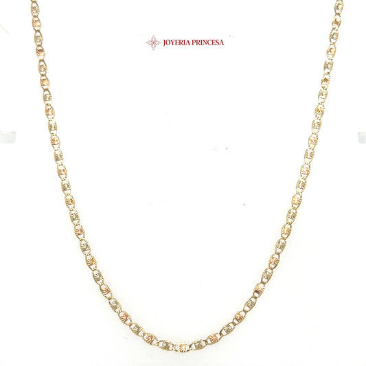 10K 18in 2.4mm Elegant Two-Tone Valentino Star Necklace