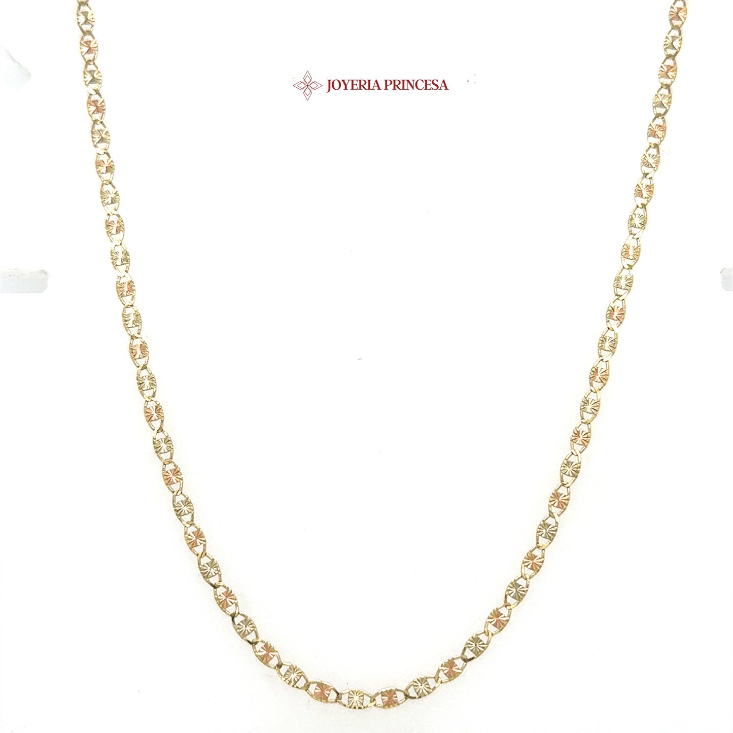 10K 16in 2.5mm Elegant Two-Tone Mariner Valentino Necklace
