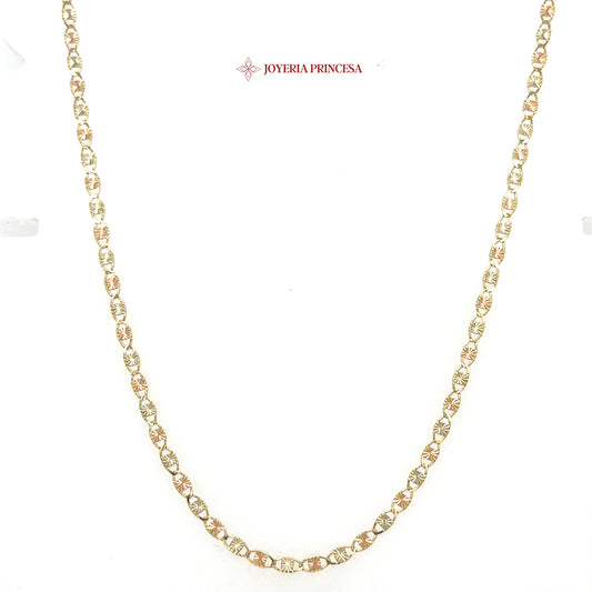 10K 16in 2.5mm Elegant Two-Tone Mariner Valentino Necklace