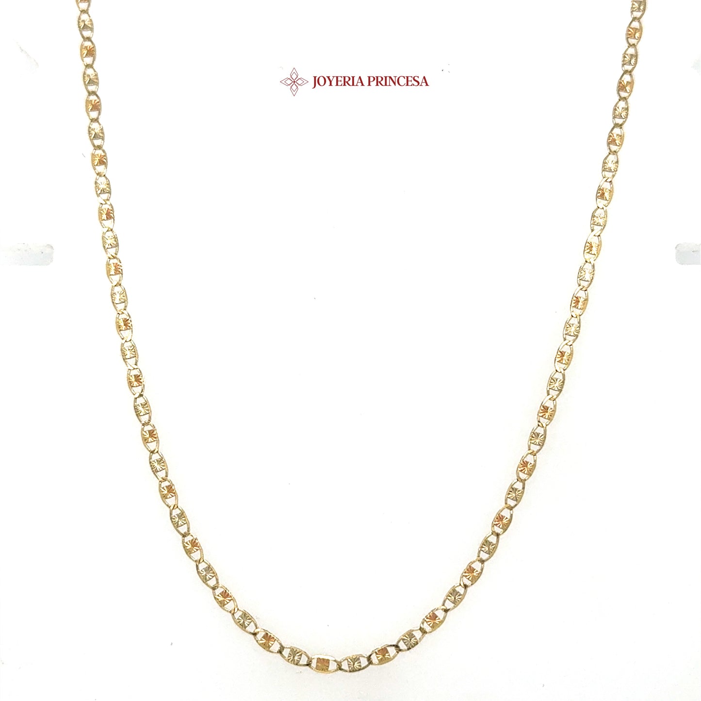 10K 20in 2.3mm Elegant Two-Tone Mariner Star Chain