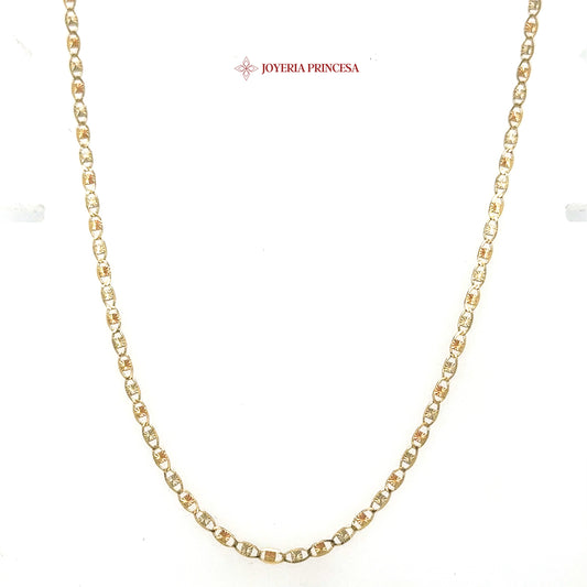 10K 20in 2.3mm Elegant Two-Tone Mariner Star Chain