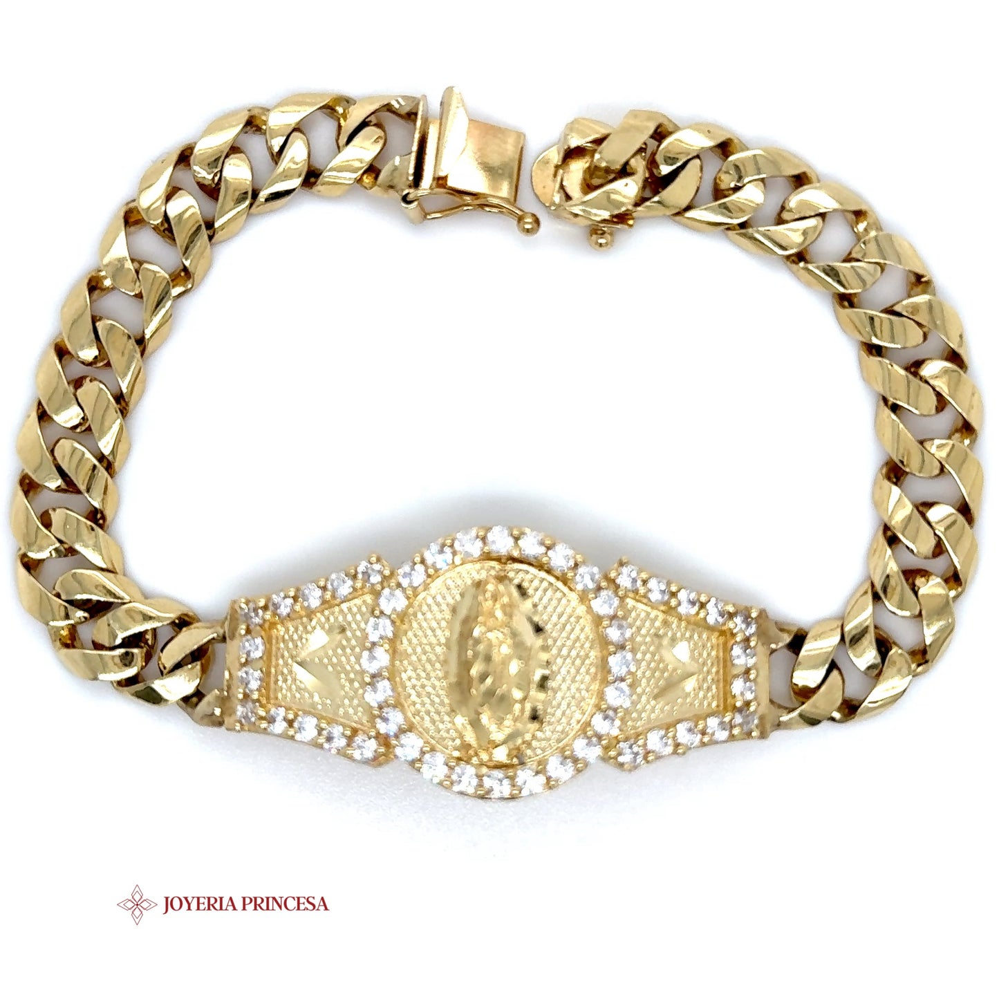 14K Gold Bracelet with Virgin Mary Medallion