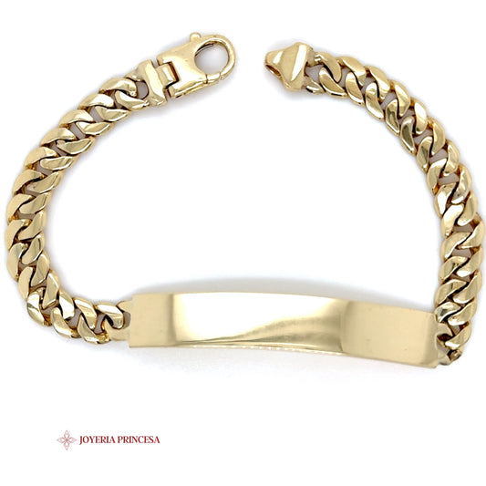 14K Gold ID Bracelet with Cuban Links