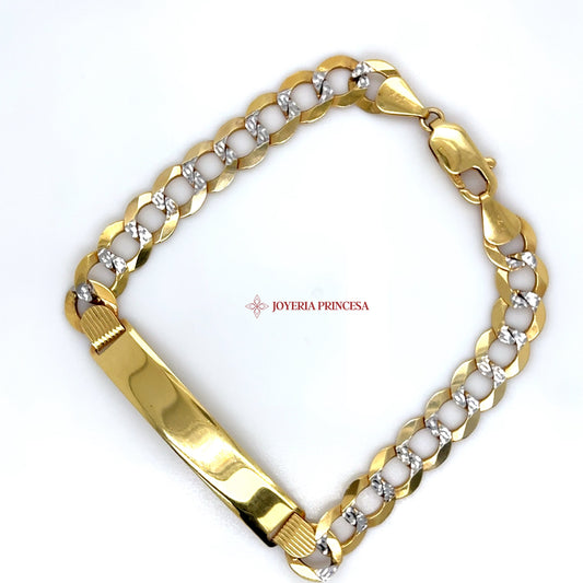 14K Two-Tone Gold Cuban ID Bracelet