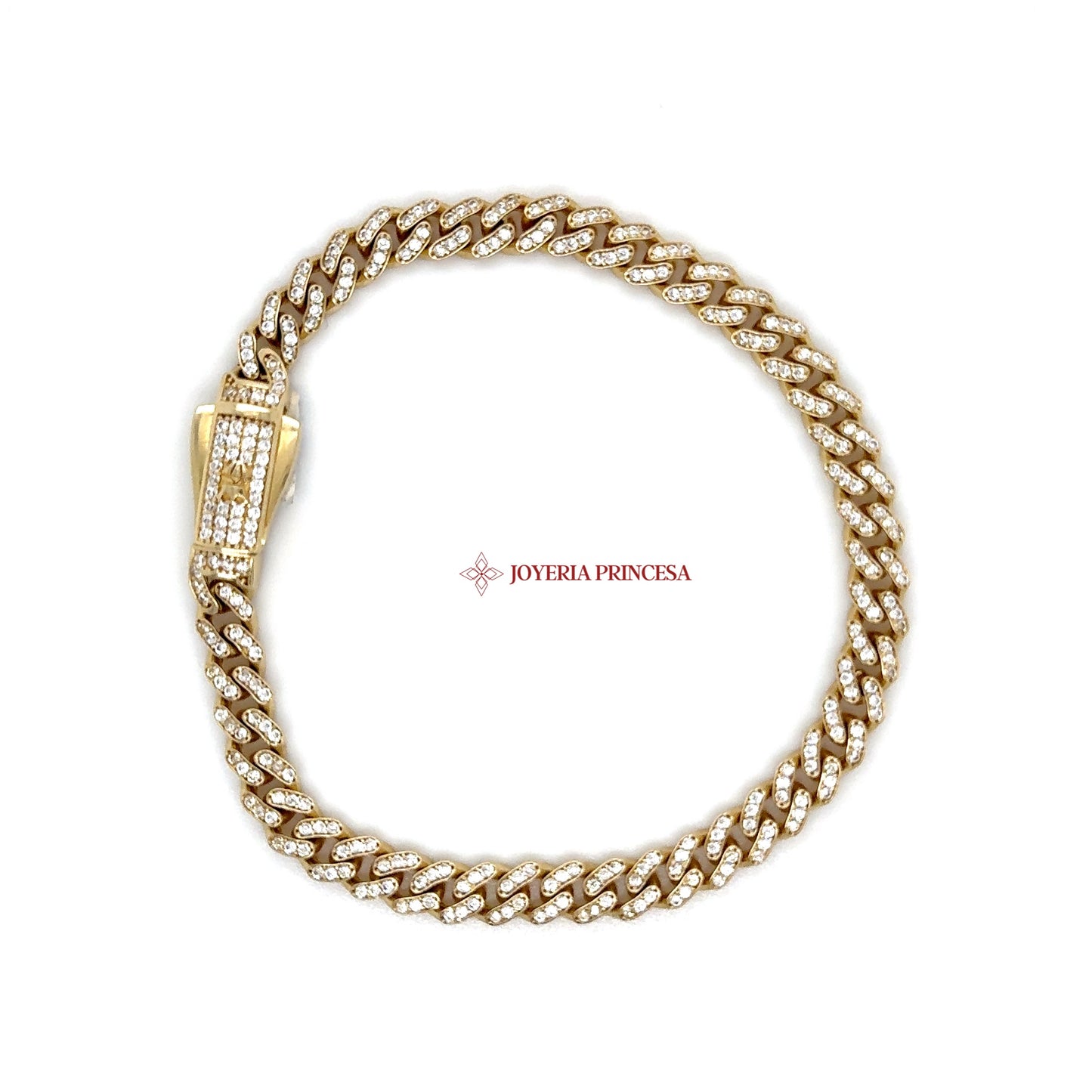 14K Gold Pave Cuban Bracelet