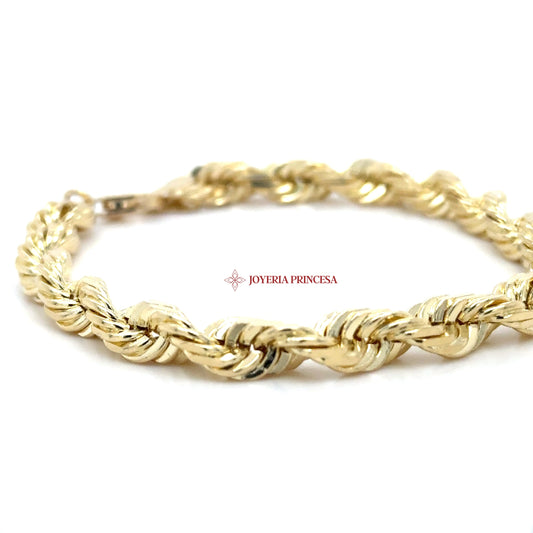 14K Gold Rope Chain Bracelet