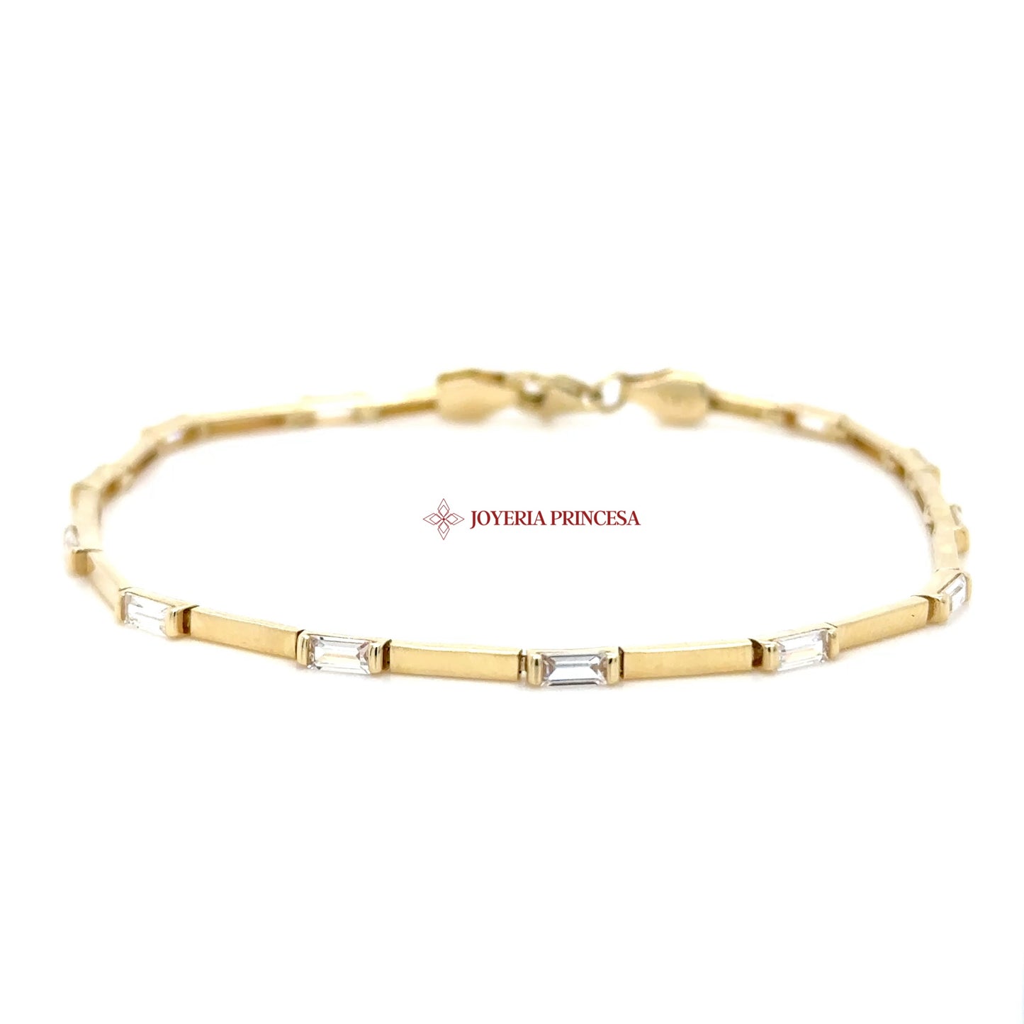 14K Gold Baguette Link Bracelet