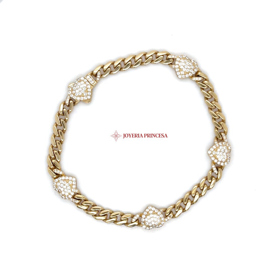 14K Gold Cubic Zirconia Bracelet