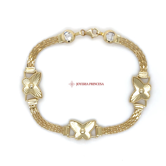 14K Elegant Butterfly Motif Bracelet