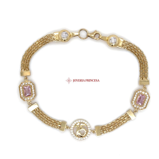 10K Elegant Quinceañera Bracelet
