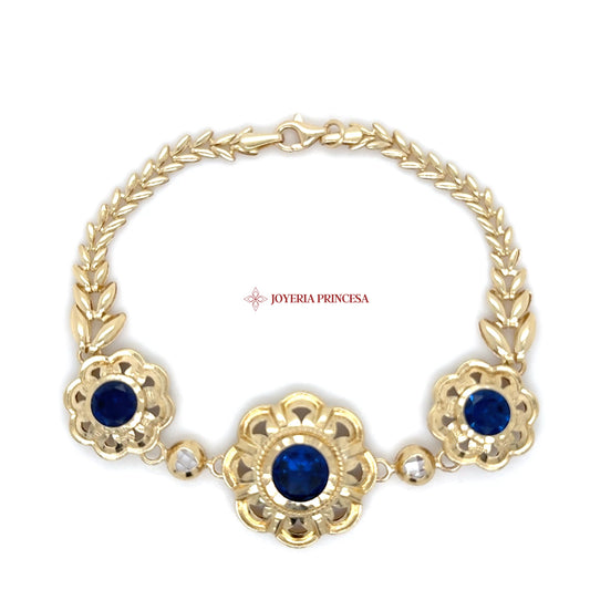 14K Golden Floral Elegance Bracelet