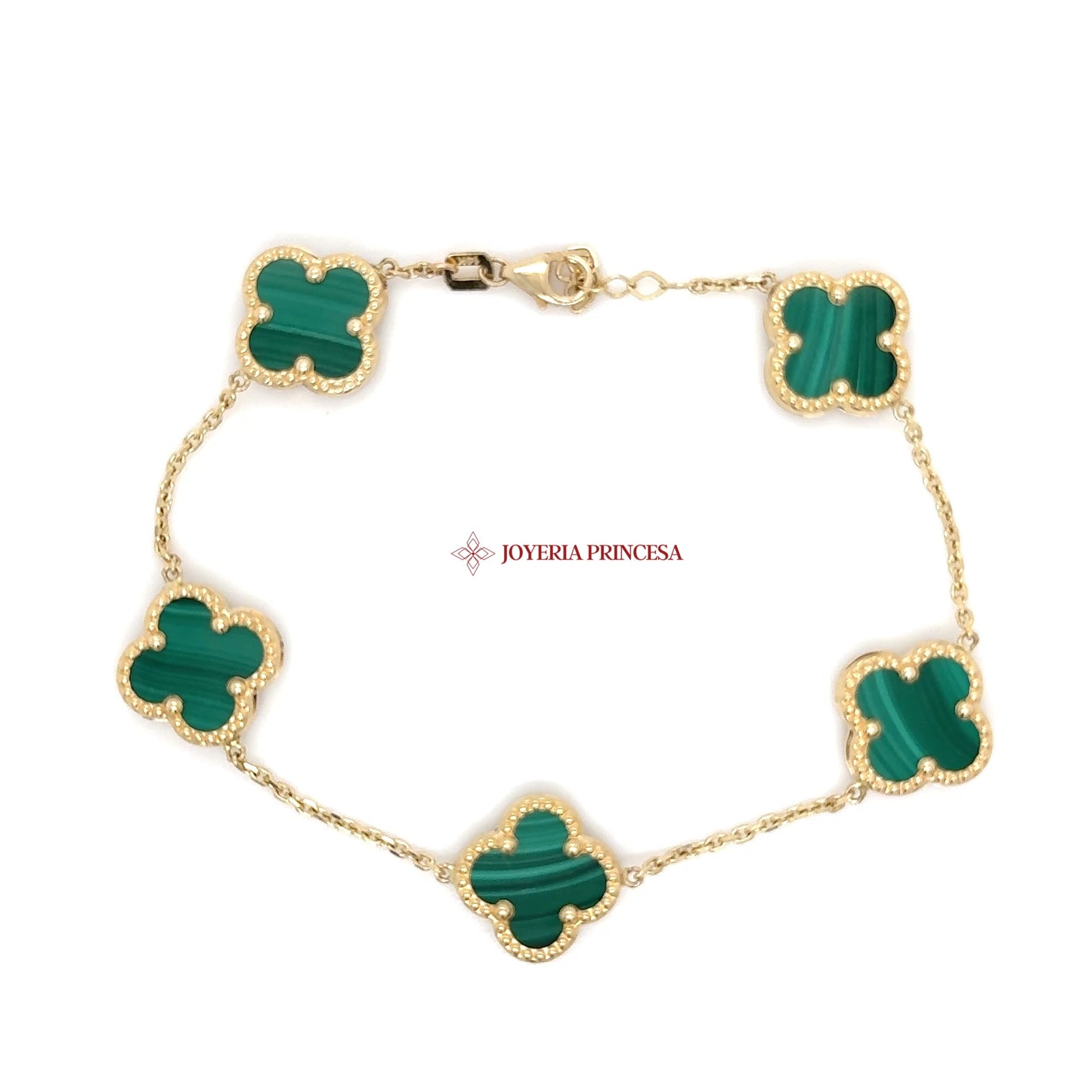 14K Green Malachite Charm Bracelet