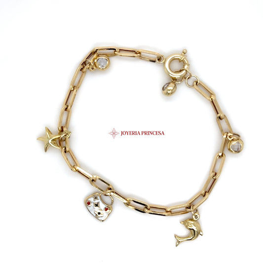 14K Celestial Charm Bracelet in Gold