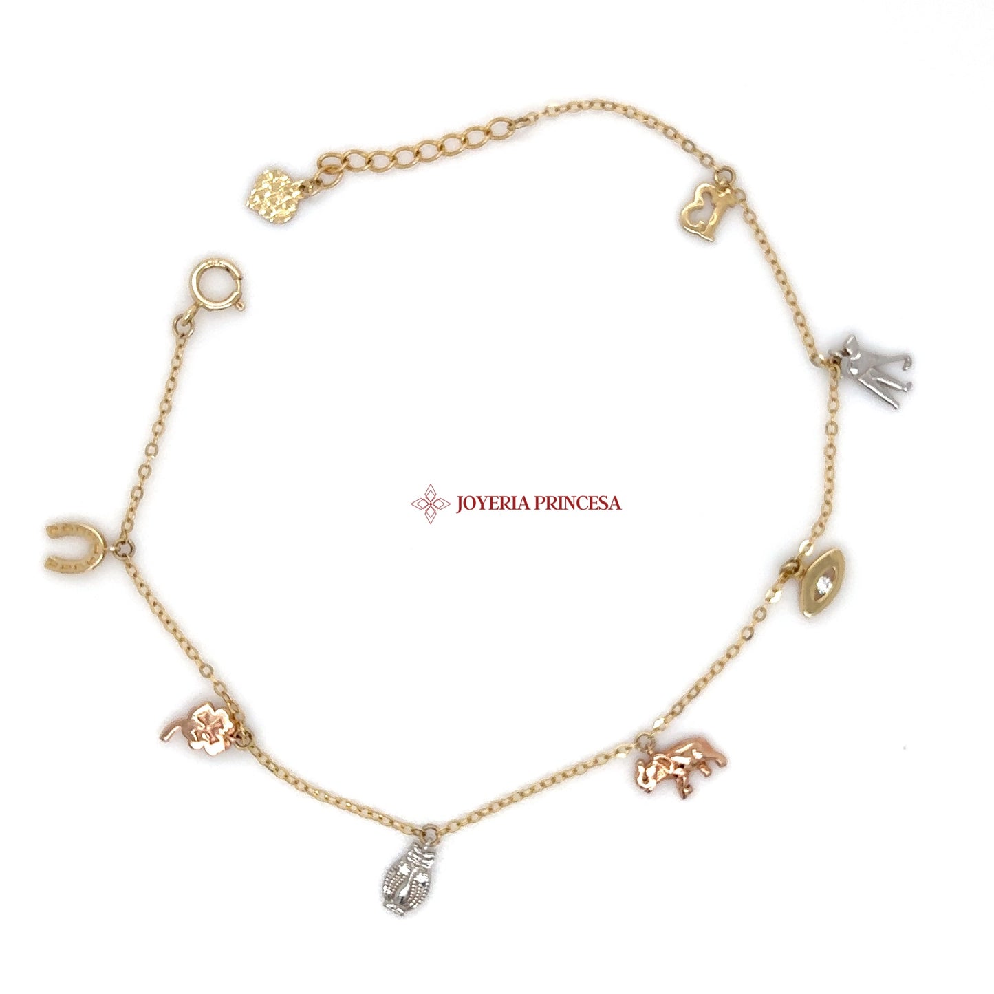 14K Charming Animal Pendant Bracelet
