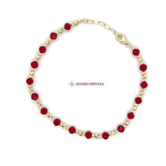 14K Gold and Scarlet Harmony Bracelet