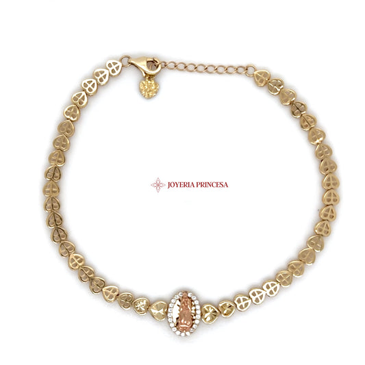 14K Elegant Virgen de Guadalupe Bracelet