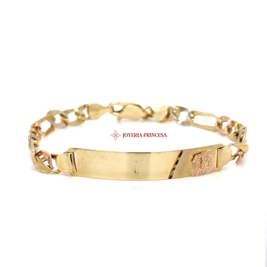 14K Elegant Interwoven Quinceanera Gold Bracelet