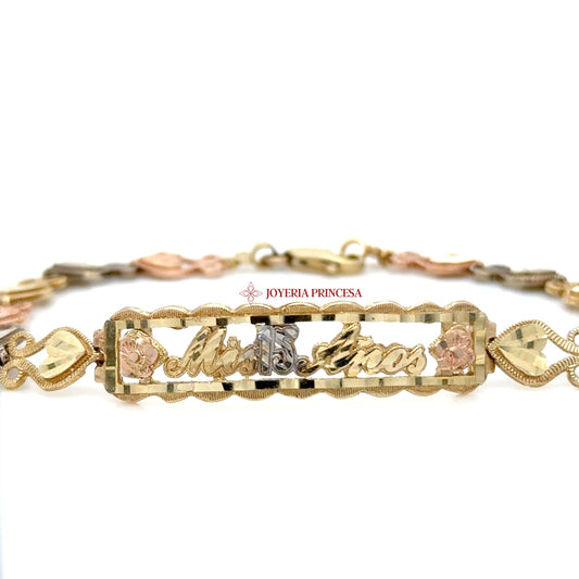 14K Elegant Quinceanera in Three Tones