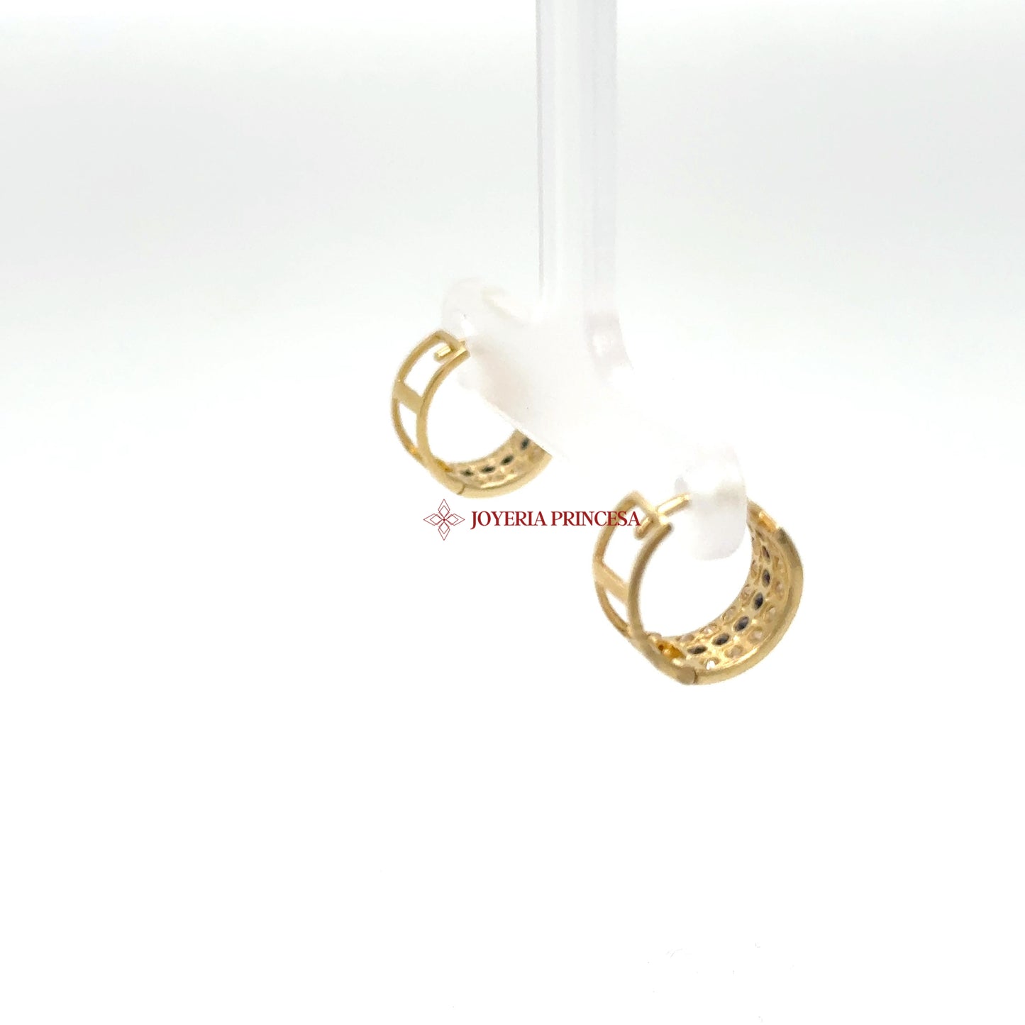 14K Gold Triple Row Sapphire & Diamond-Inspired Earrings — UN-0701