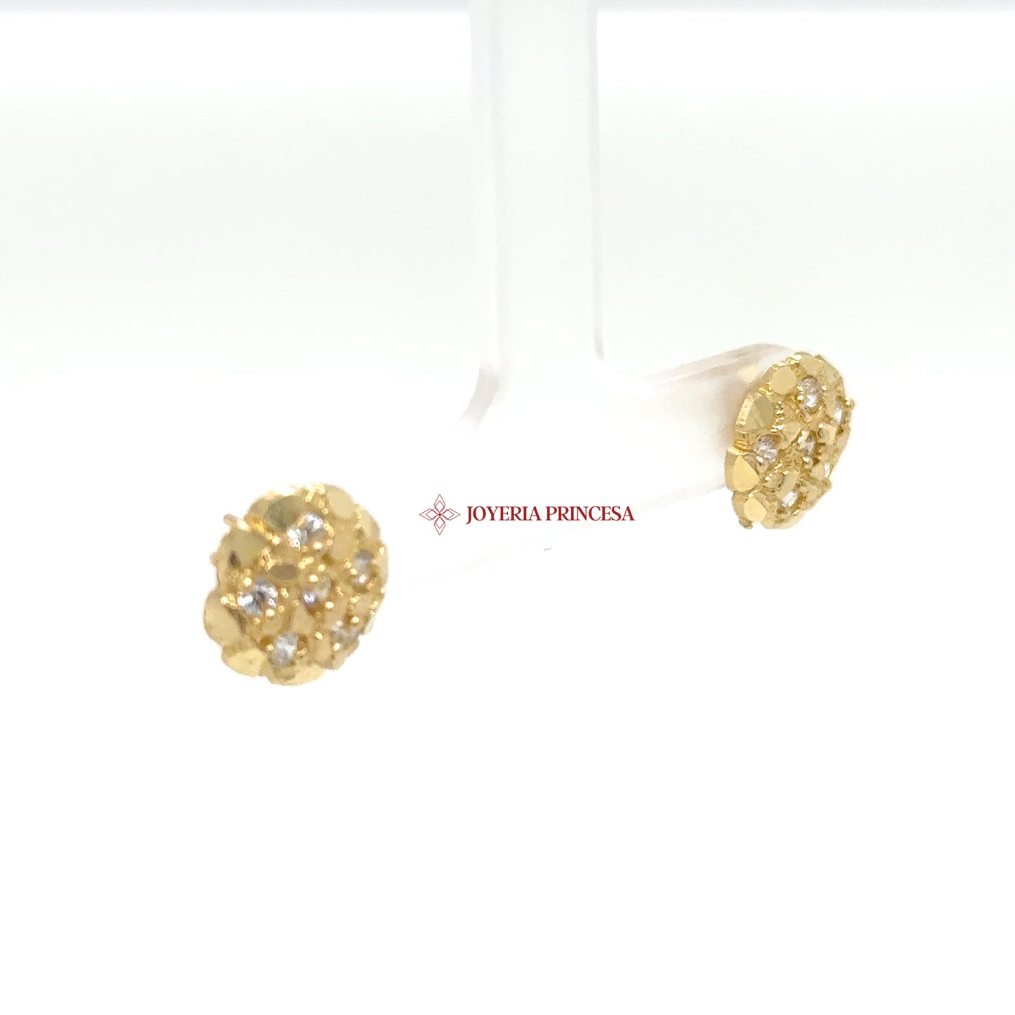 14K Yellow Gold Cluster Diamond-Inspired Earrings — UN-0717