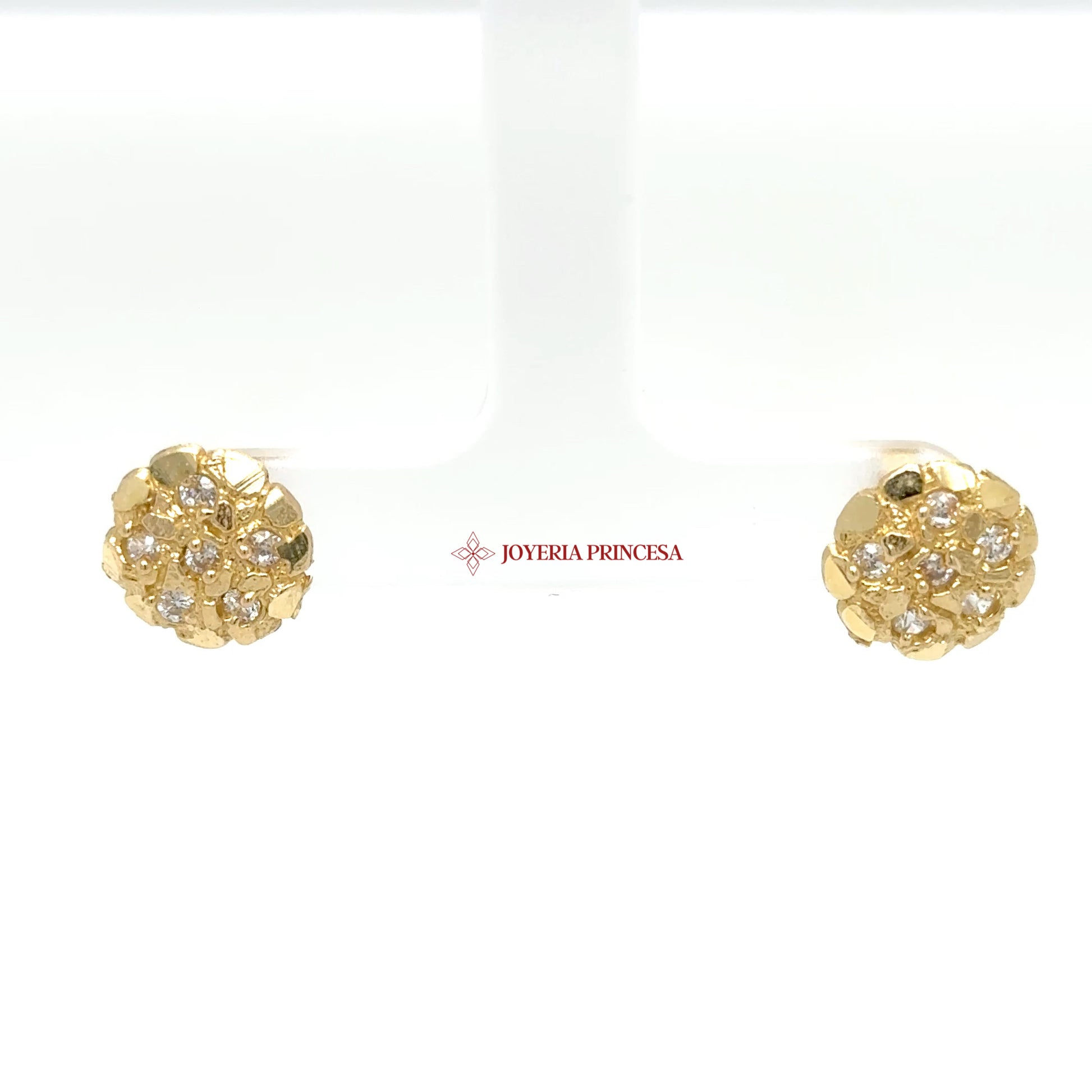 14K Yellow Gold Cluster Diamond-Inspired Earrings — UN-0717
