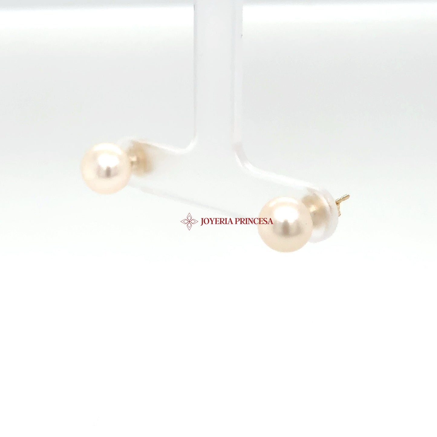 14K Yellow Gold Pearl Stud Earrings — UN-0719