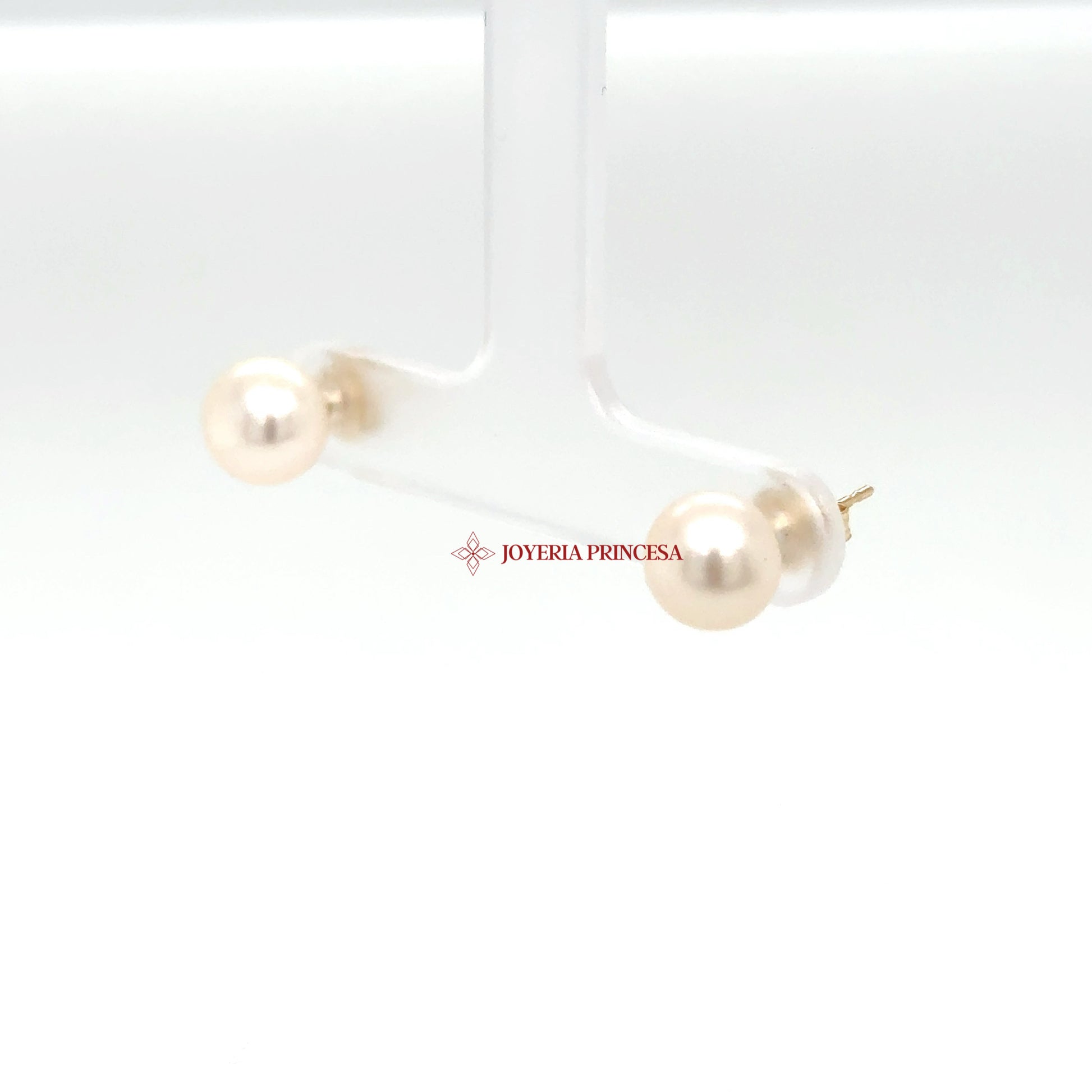 14K Yellow Gold Pearl Stud Earrings — UN-0719
