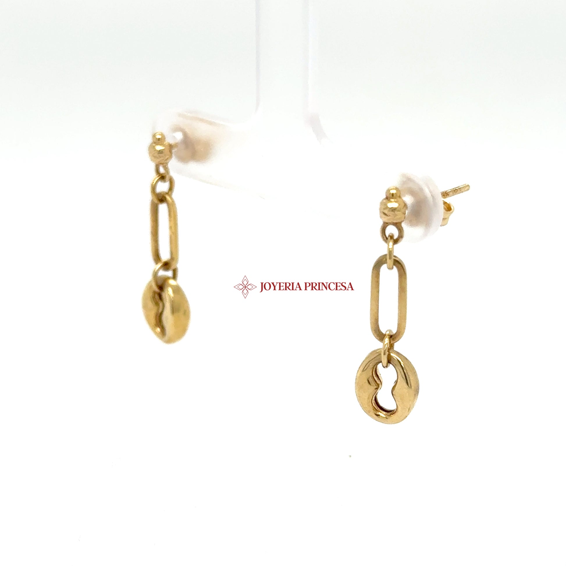 14K Yellow Gold Modern Chain Dangle Earrings — UN-0725