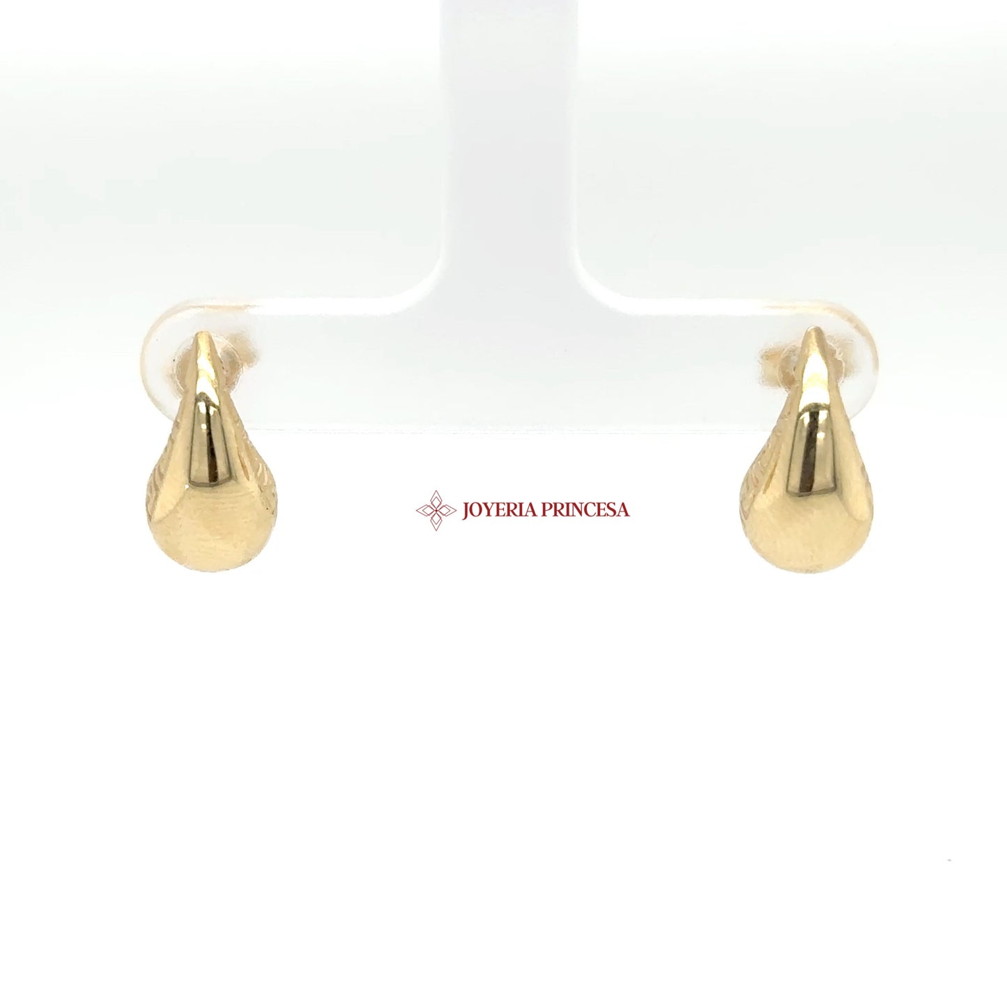 14K Gold Teardrop Stud Earrings with