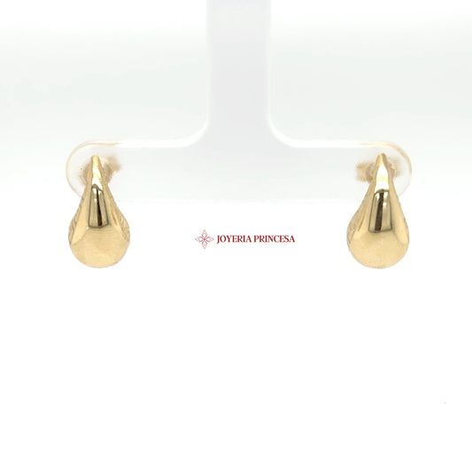 14K Gold Teardrop Stud Earrings with