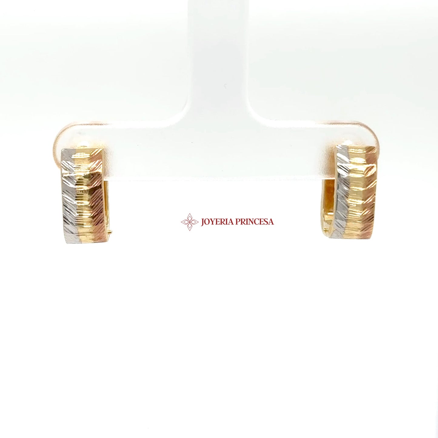 14K Gold Textured Huggie Earrings (UN-0866)