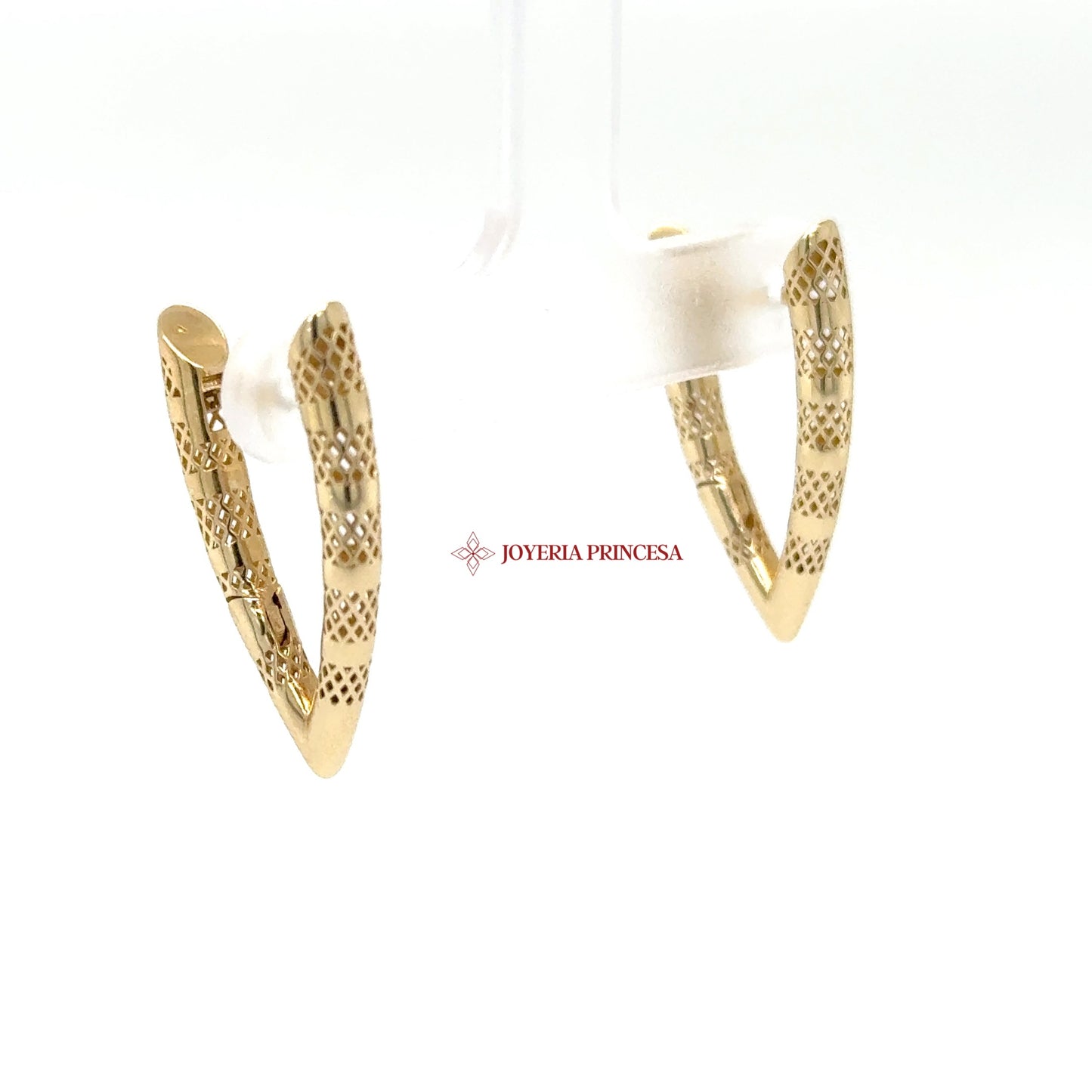 14K Gold Textured Huggie Earrings (UN-0887)