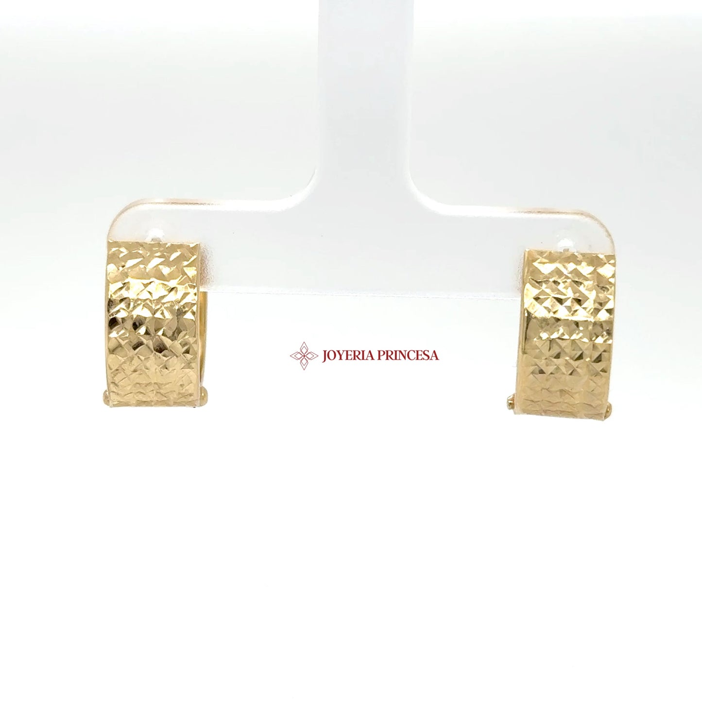 14K Gold Textured Huggie Earrings (UN-0890)
