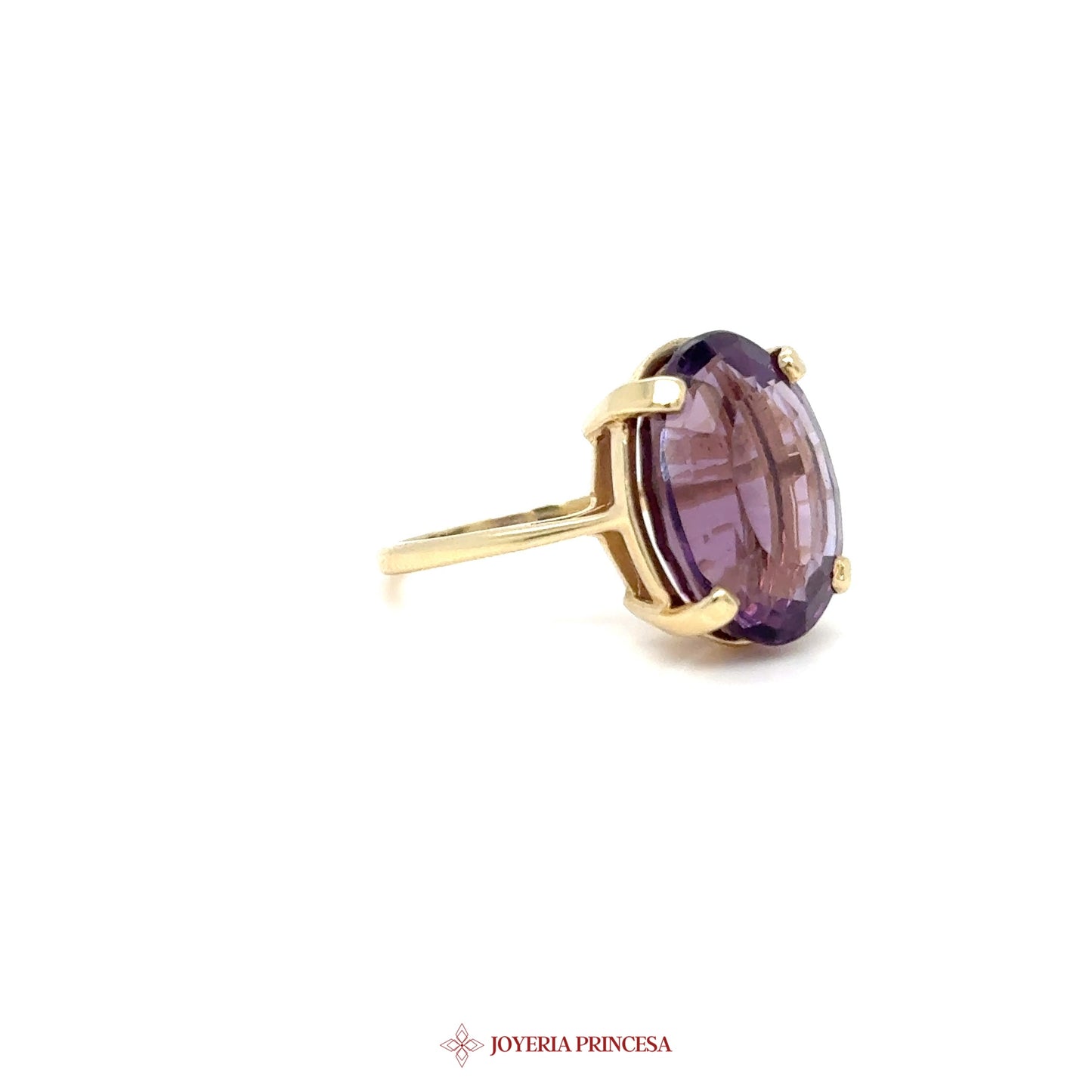 14K Gold Amethyst Stud Earrings