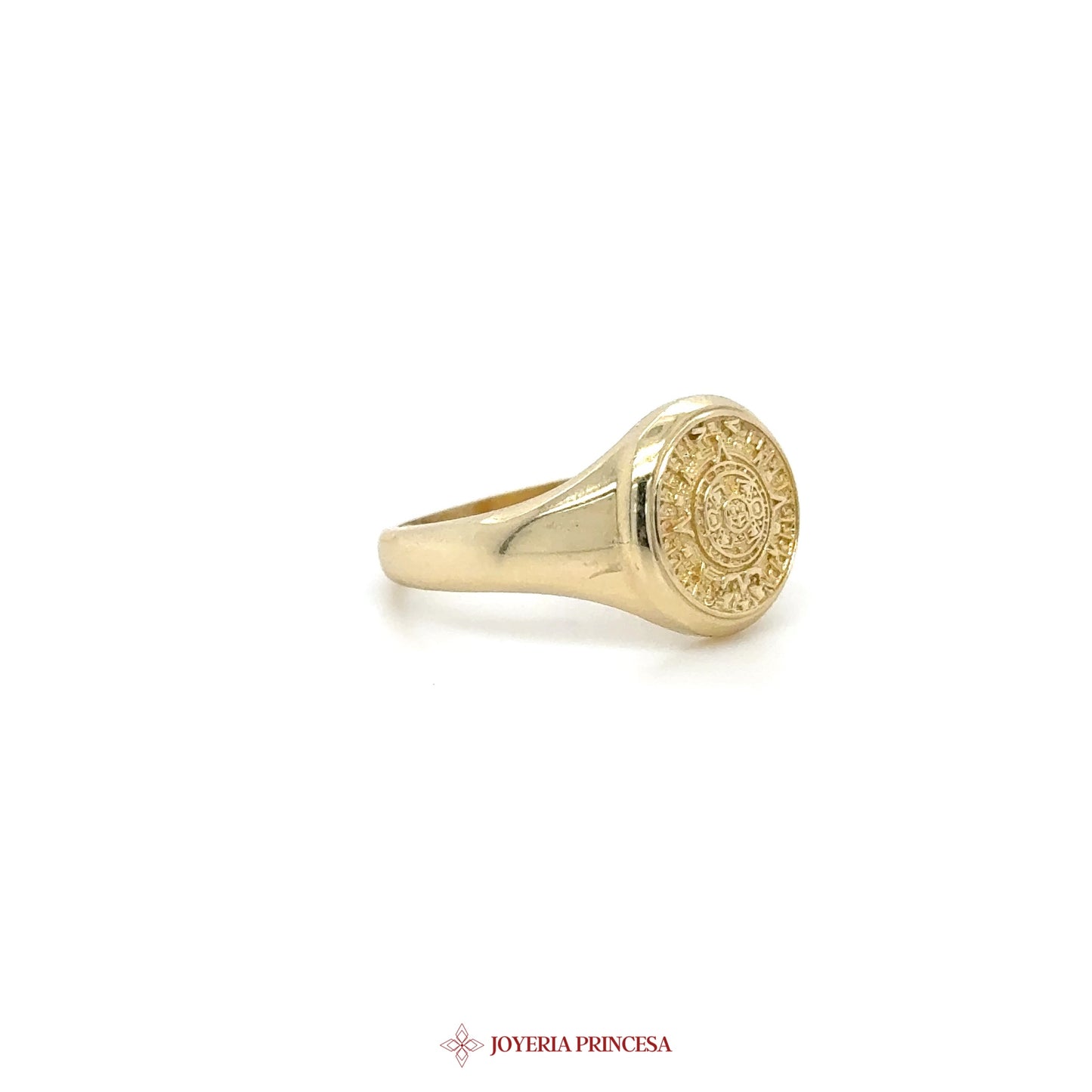 10K Gold Coin Motif Signet Ring