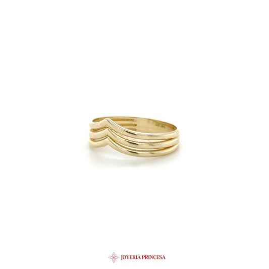 14K Yellow Gold Wave Stackable Ring