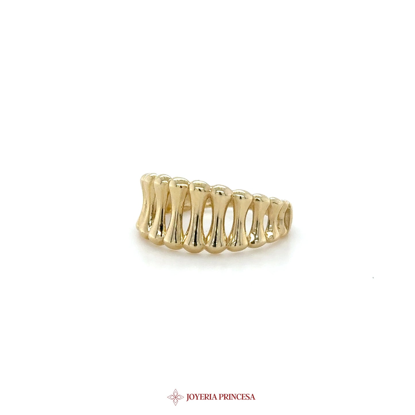 14K Gold Wavy Huggie Earrings with Polished Finish