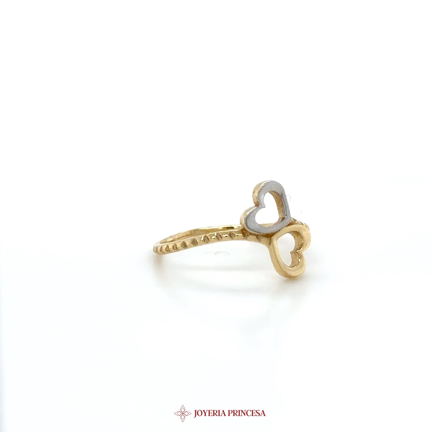 14K Two-Tone Heart Motif Ring