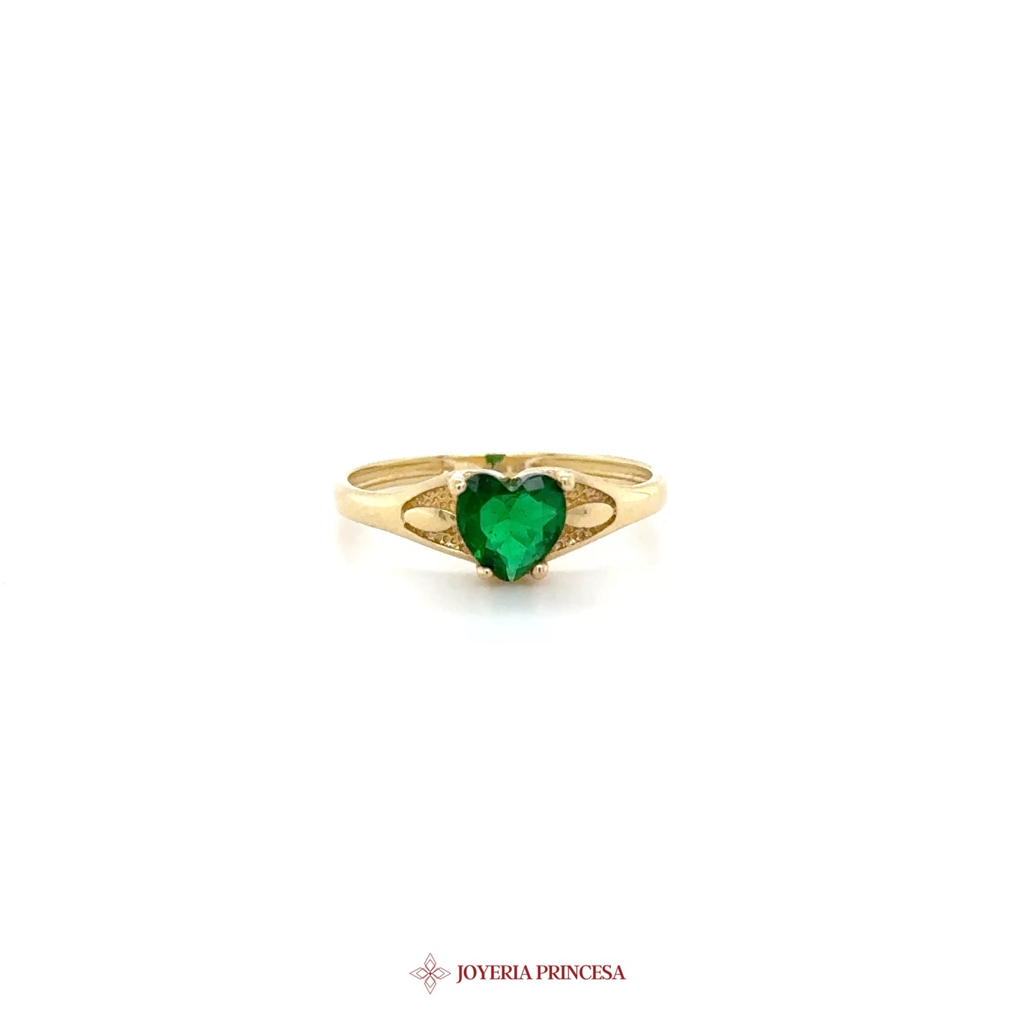 14K Heart-Shaped Emerald Ring