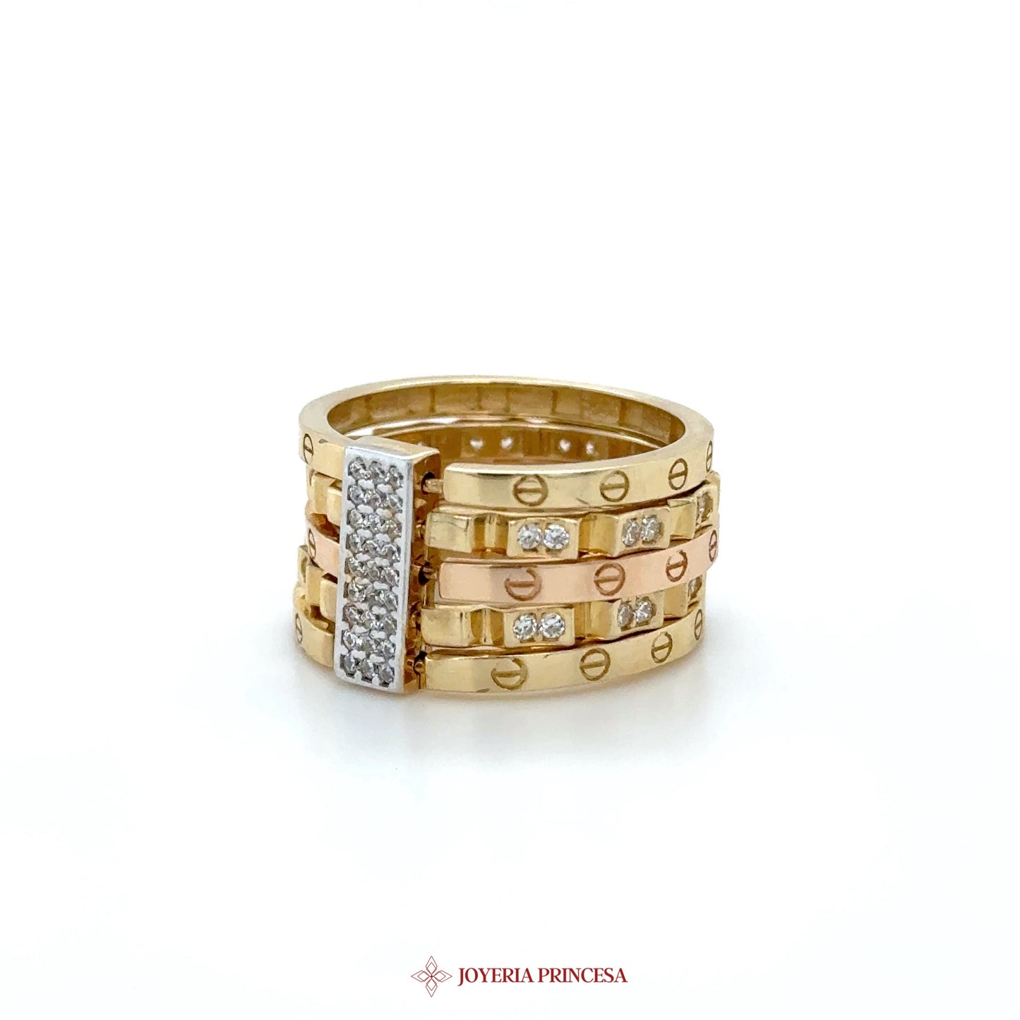 14K Gold Stackable Ring with CZ Center