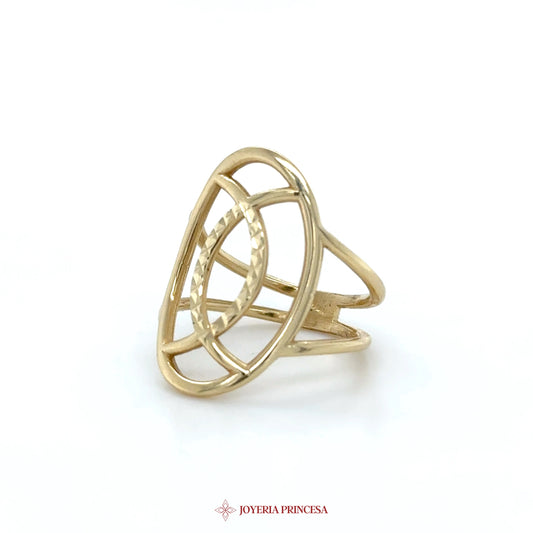 14K Gold Geometric Open Ring