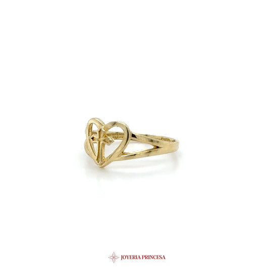 10K Yellow Gold Heart Ring