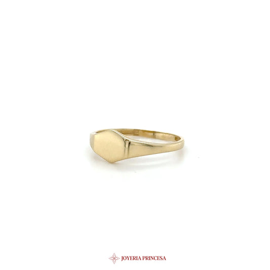 14K Gold Hexagon Signet Ring