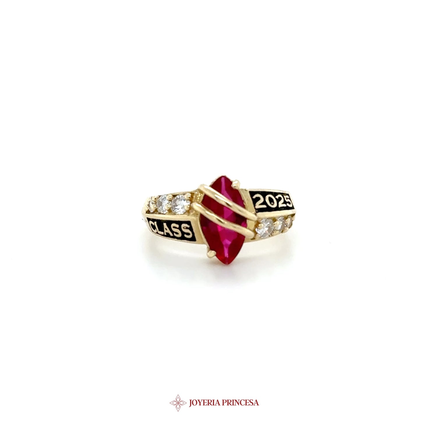 14K Gold 2025 Ruby & Diamond Accent Ring