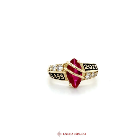 14K Gold 2025 Ruby & Diamond Accent Ring