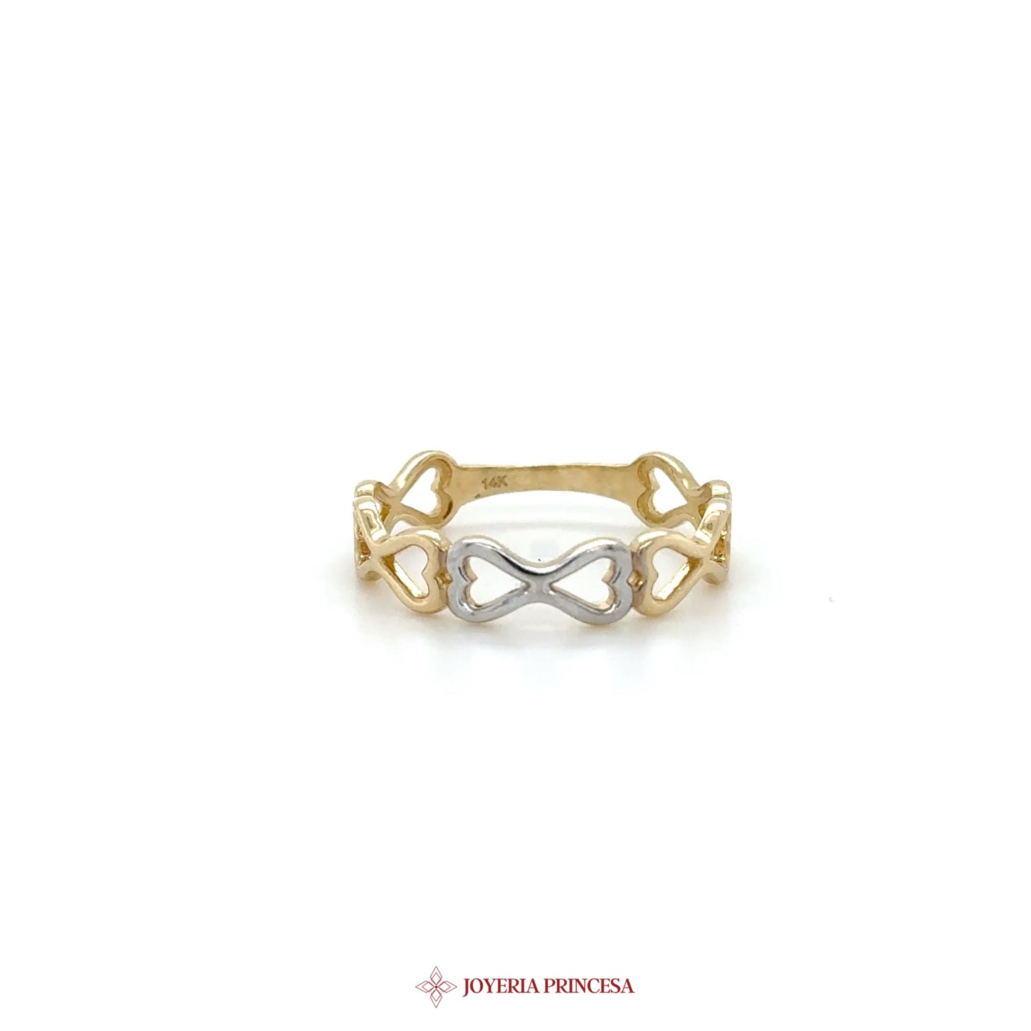 14K Gold Infinity Heart Band Ring