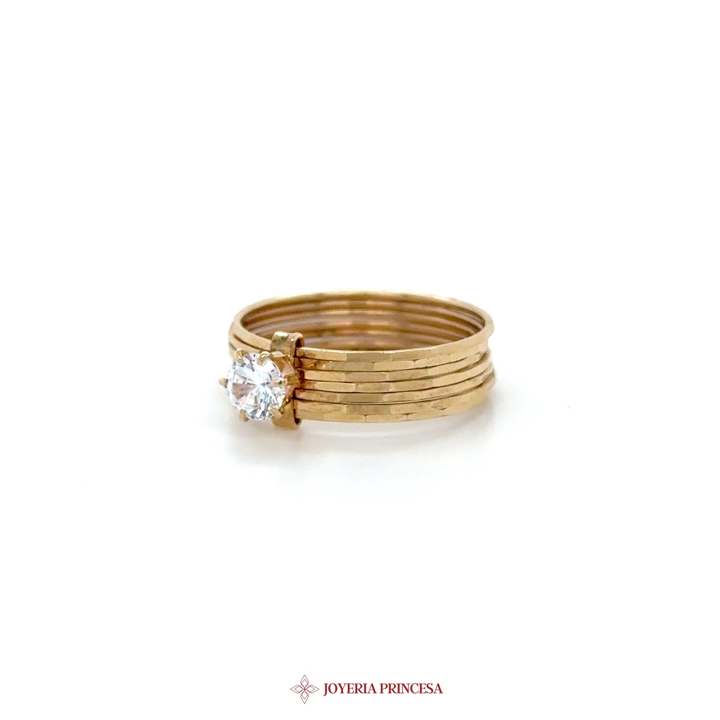 10K Gold Stacking Ring with Simulated Diamond