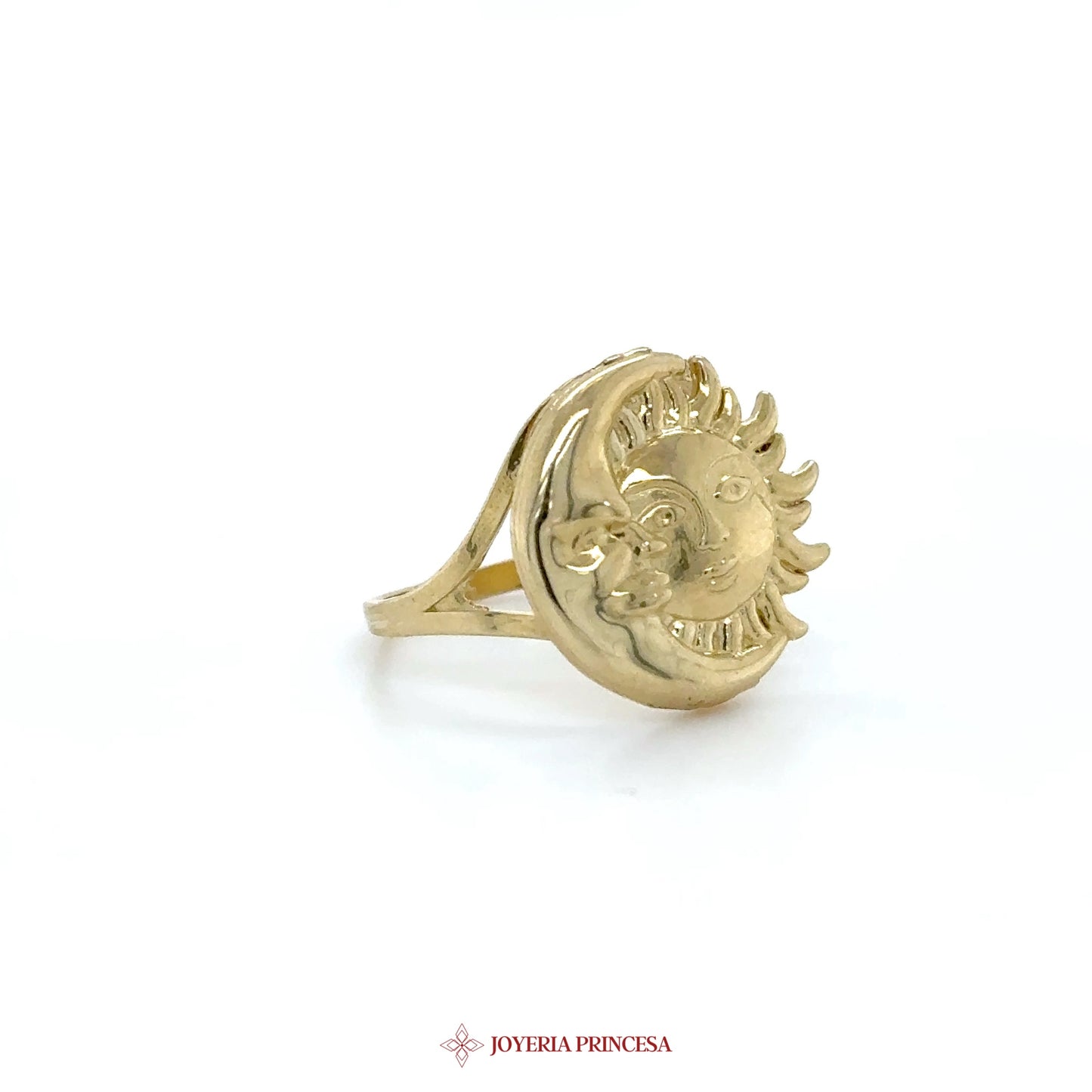 10K Gold Sun and Moon Motif Ring