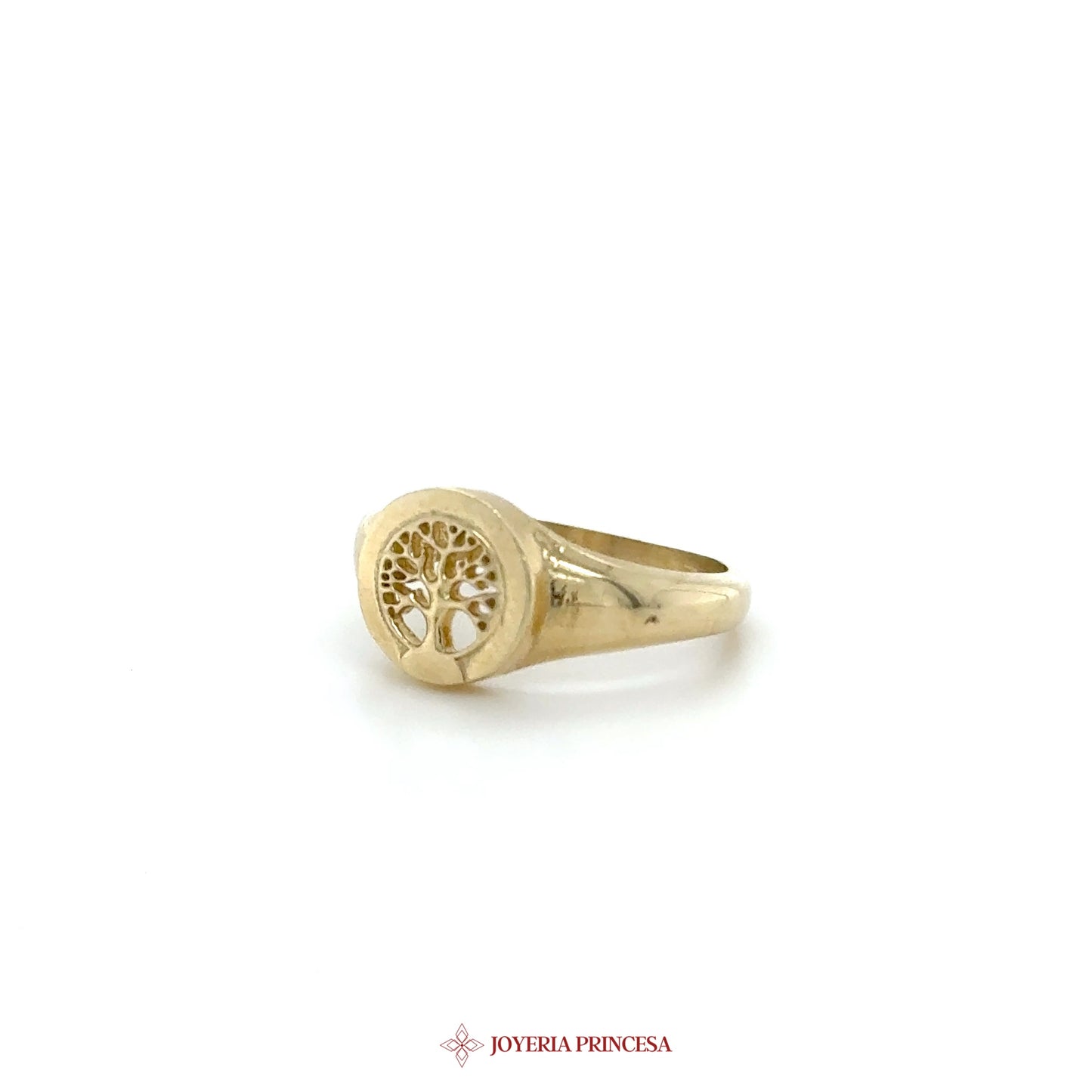 10K Gold Tree of Life Ring with Simulated Stones